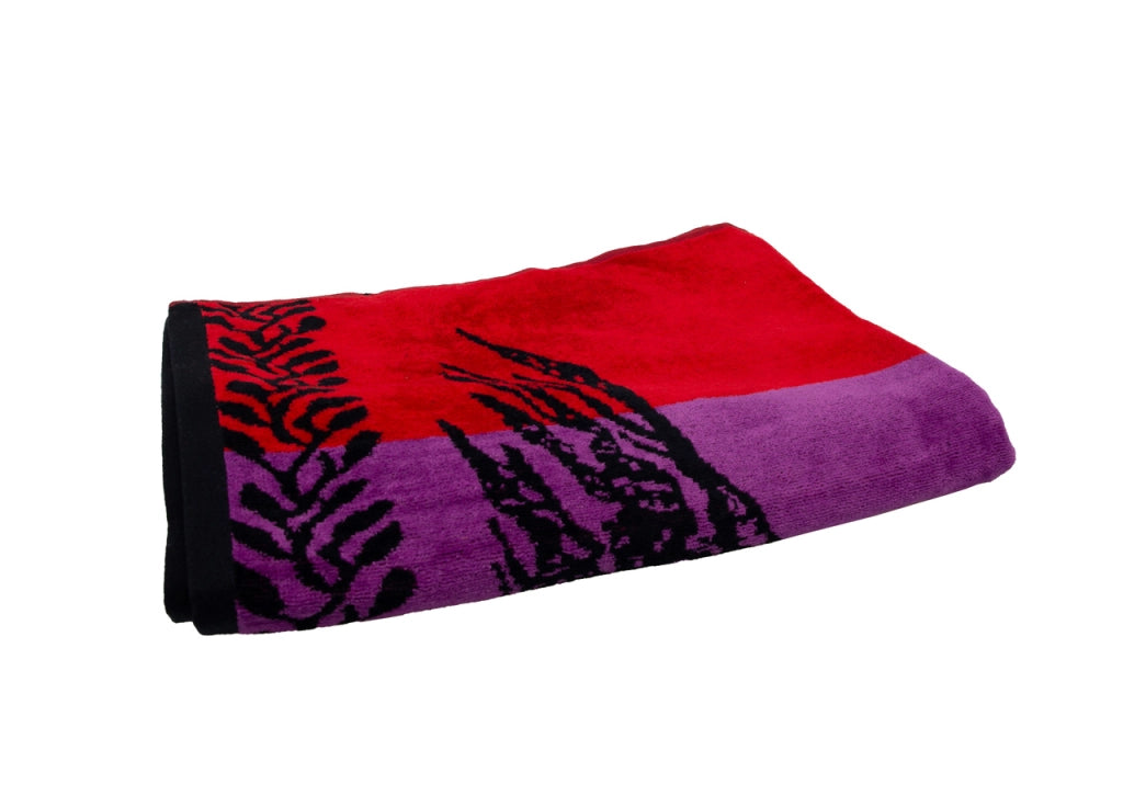 Telo Mare Jacquard Spugna Asciugamano Spiaggia Disegno Life Tree - Telo Mare - Viola