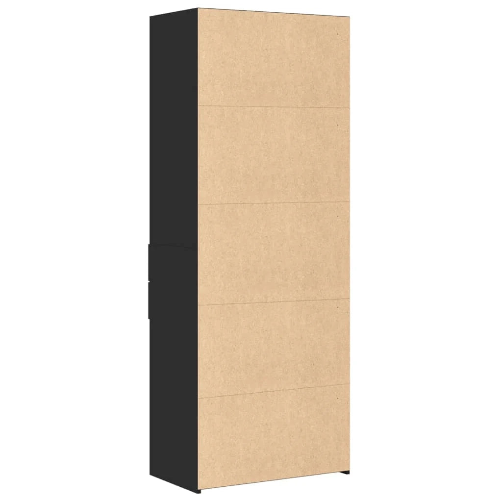 Buffet credenza cassettiera mobiletto mobile contenitore organizer per cucina soggiorno salotto alto 70 x 42,5 x 185 cm legno ingegnerizzato nero 02_0035127