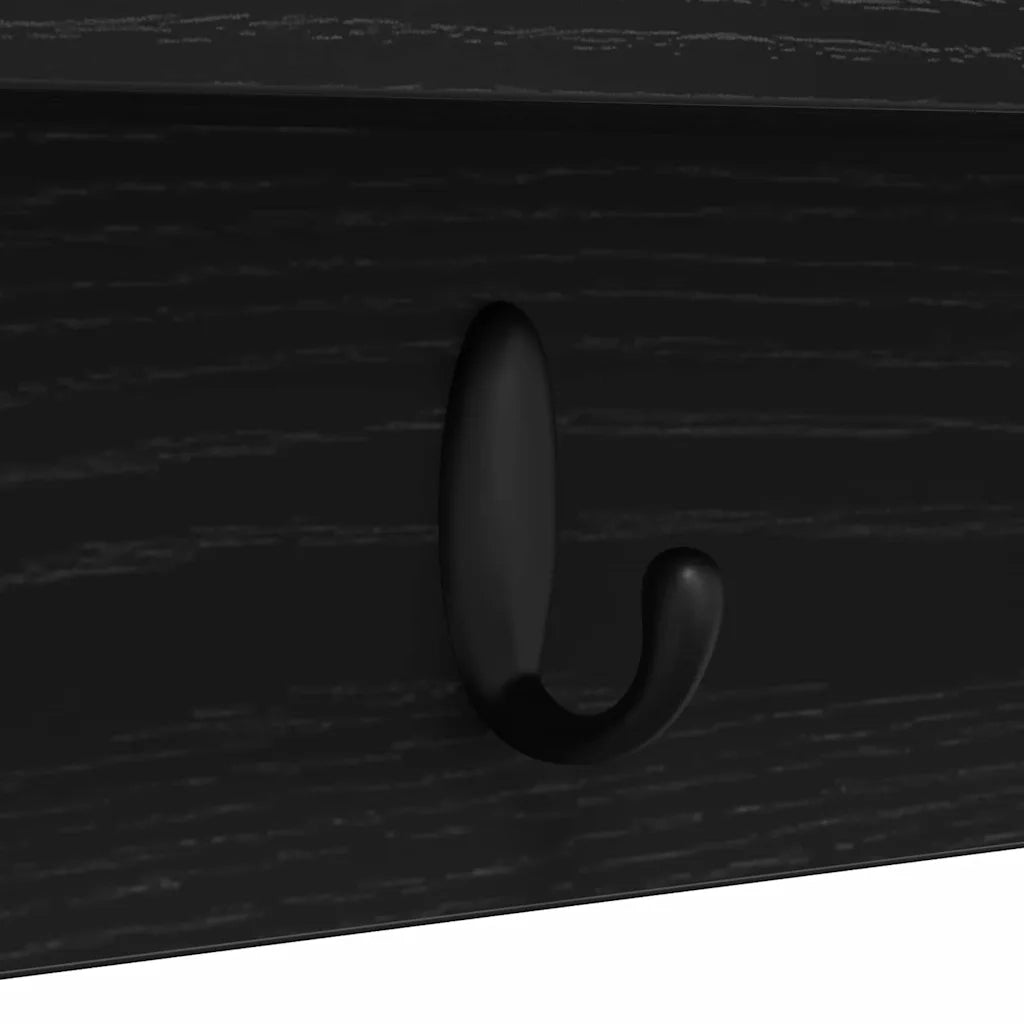 vidaXL Appendiabiti a muro Rovere nero 100 x 10.5 x 18 cm