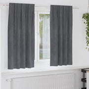 Tende Blackout  con nastro superiore 2 pezzi in velluto grigio chiaro