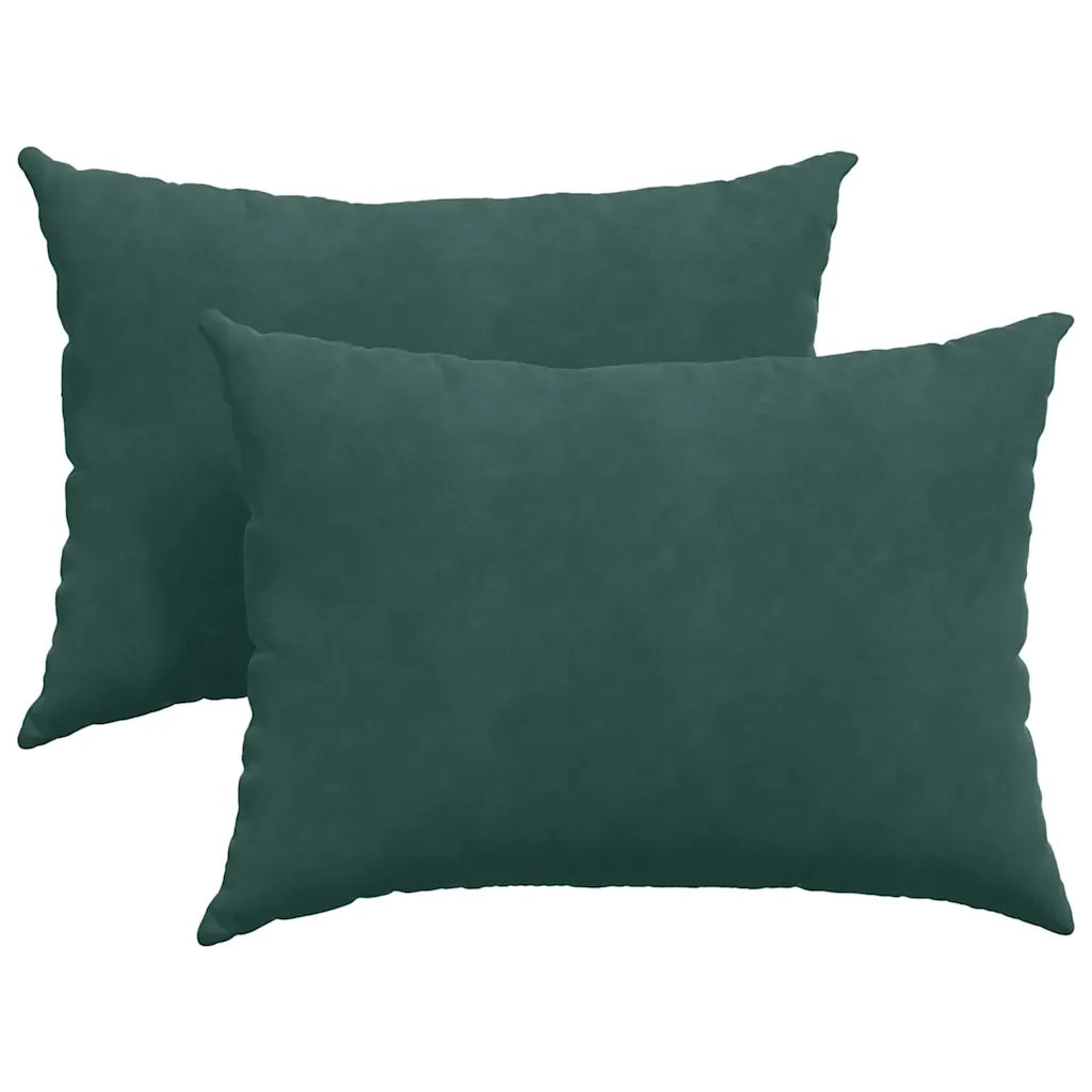 Cuscini da Divano 2 pz | Cuscini per sedie Verde Scuro 70 x 50 cm Tessuto in Cords