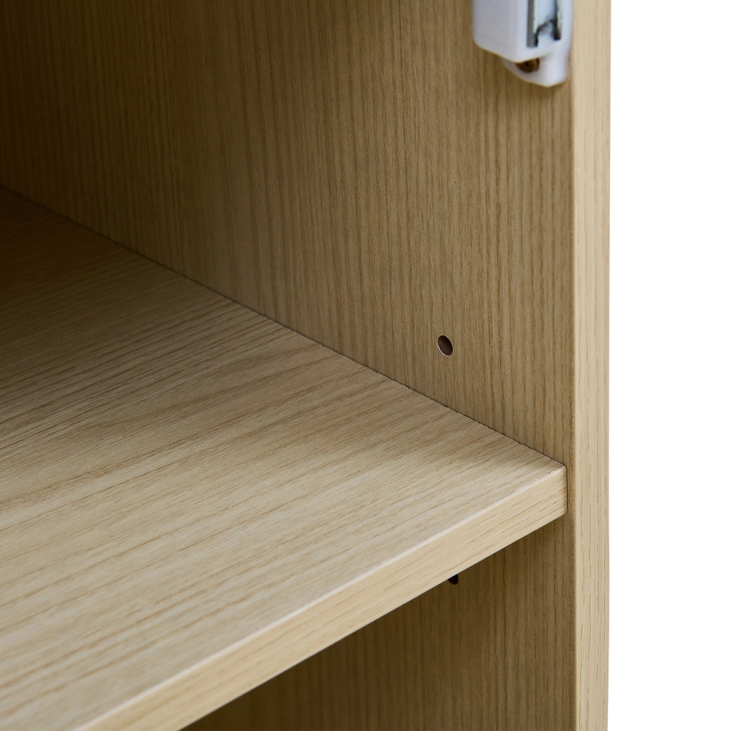 Set ingresso con specchio e panca; salvaspazio; in MDF; naturale