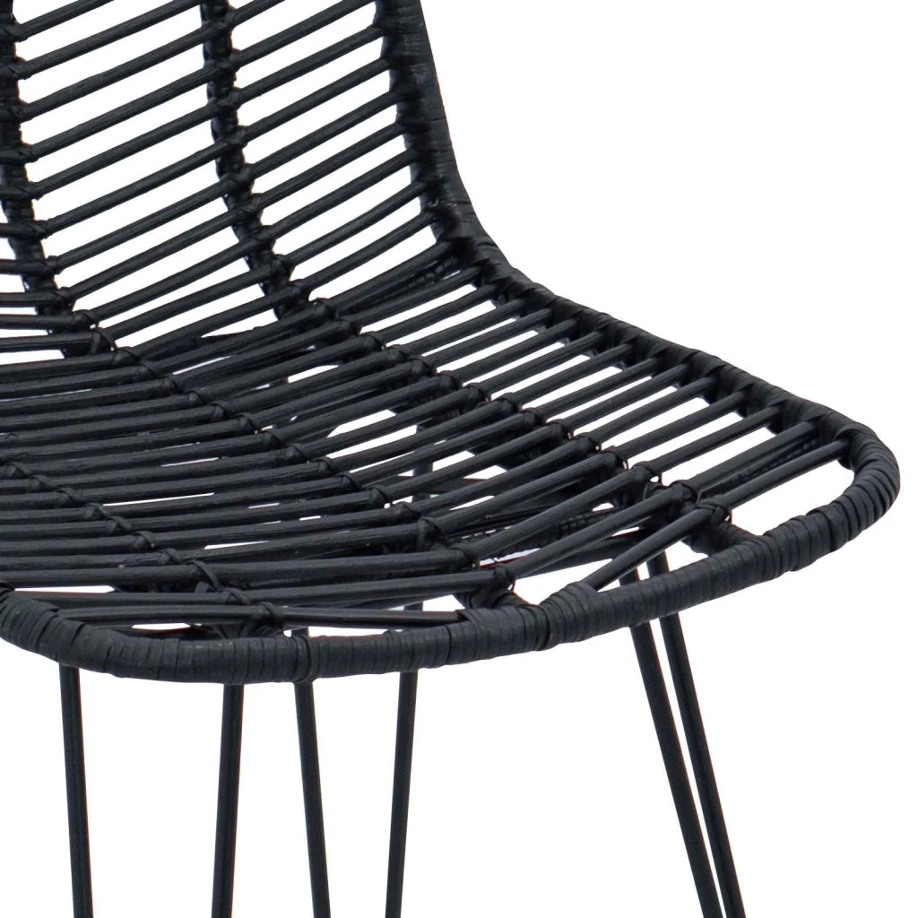 Sedia da Bar 2 pcs 44,5 x 54,5 x 97,5 cm Rattan e Ferro