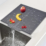 Mat di afdruip siliconico 43 x 33,5 cm - Mat di gootsteen - Mat di afdruip per cucina - Protezione di lavoro di cucina - Idoneo per l'igiene - Efficienza di asciugatura rapida - Mat di afdruip per cucina