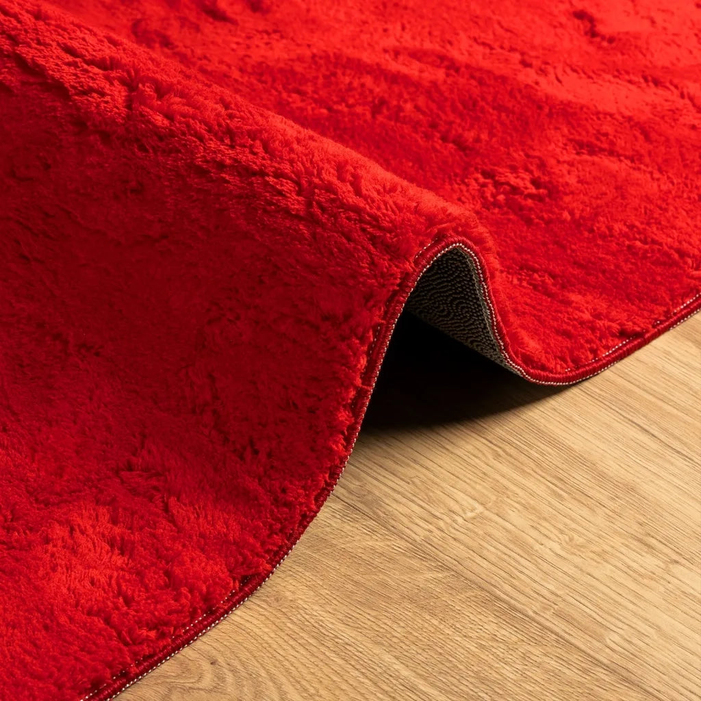 Tappeto a Pelo Corto HUARTE Morbido e Lavabile Rosso 200x280cm 375176