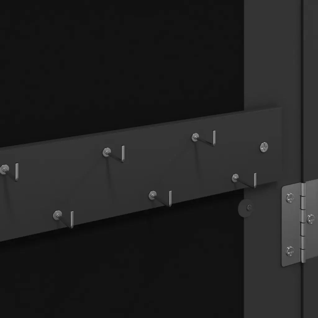 Armadio Portagioie con Specchio a Muro Nero 30x8,5x106 cm CFW1405600