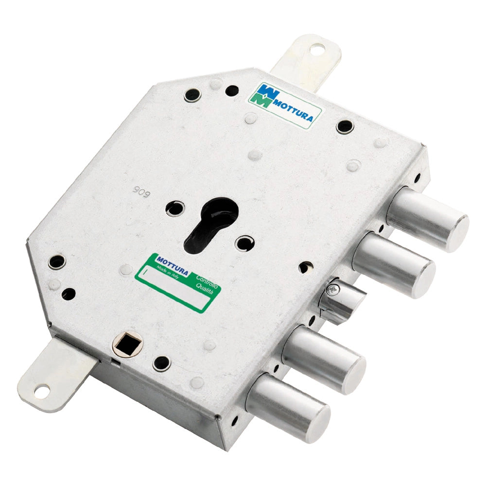 SERRATURA DA APPLICARE TRIPLICE PER PORTE BLINDATE ART. 89C.855 Sx E 60 - mm 132 x 165  - MOTTURA