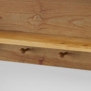 Armadio Pensile Retrò con 4 Ante; 2 Livelli e Spazio Aperto con Ganci; in Legno Massello e Vetro; 100×20×80 cm; Naturale