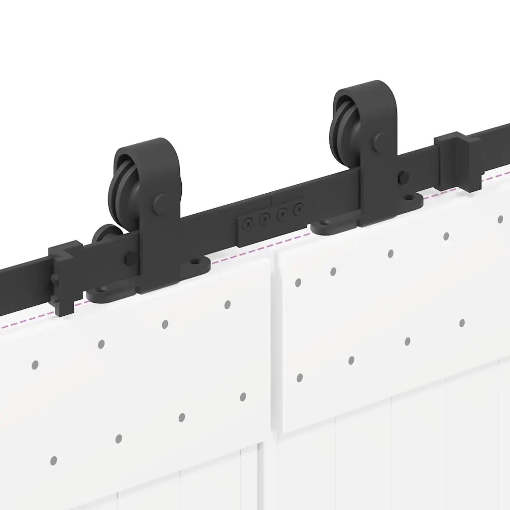 Kit di Binari per Porte Scorrevoli 400 cm Acciaio Nero CFW4626680