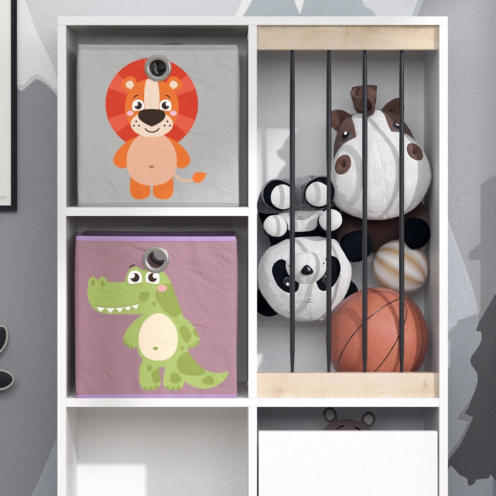 Vicco Libreria bambini Bianco 29.2 x 107.8 cm con 2 scatole pieghevoli opt.3