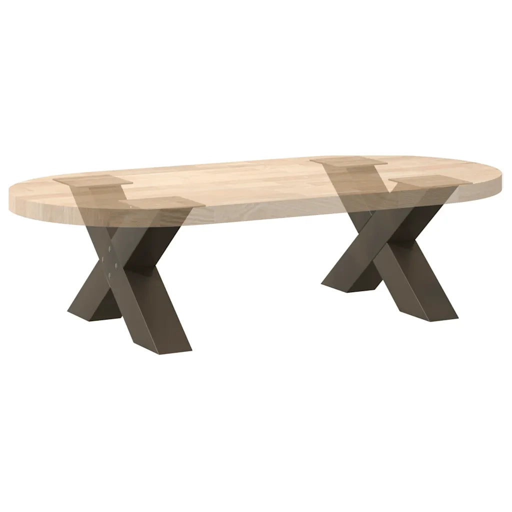 Gambe per Tavolino da Caff¨¨ a Forma di X 2 pz-Set di 2 Gamba per Tavolo Acciaio Naturale 60x(30-31) cm Acciaio 488320