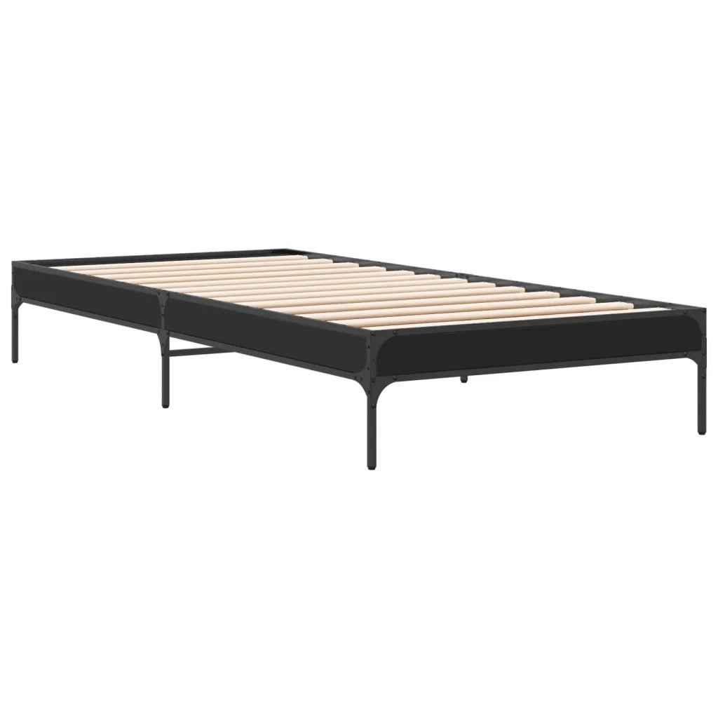 Giroletto Nero 75x190 cm in Legno Multistrato e Metallo