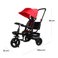 Triciclo My Way Passeggino  per Bambini 105,5x52x99 cm Pieghevole Seggiolino Girevole Rosso