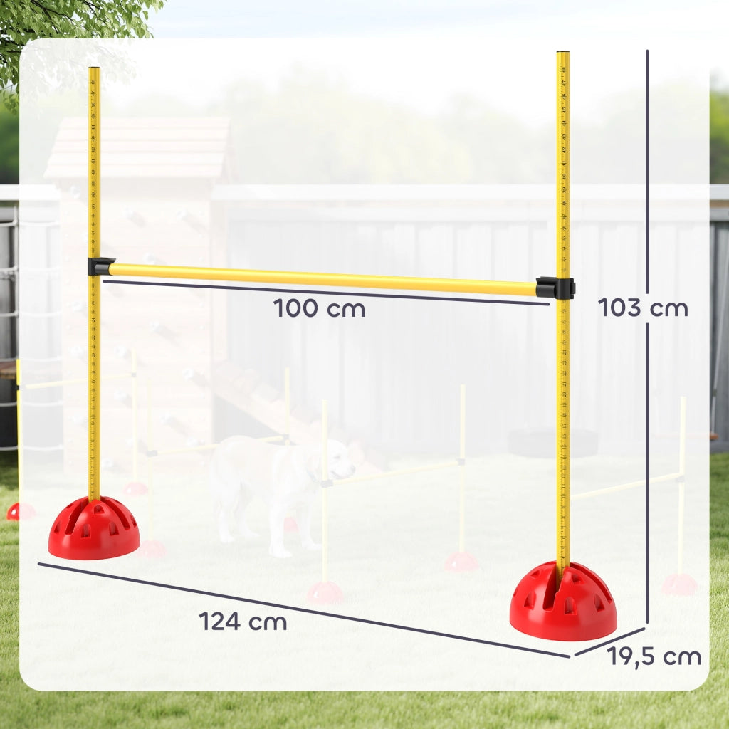 Set Agility per Cani 4 Pezzi con Ostacoli e Borsa ¨C Zephmum ¨C Giallo