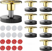8 posatori di mobili regolabili, 33-40 mm posatori di mobili con gambe stivali resistente al graffio per armadi, piedi del letto, tavoli, divani - nero - 33mm