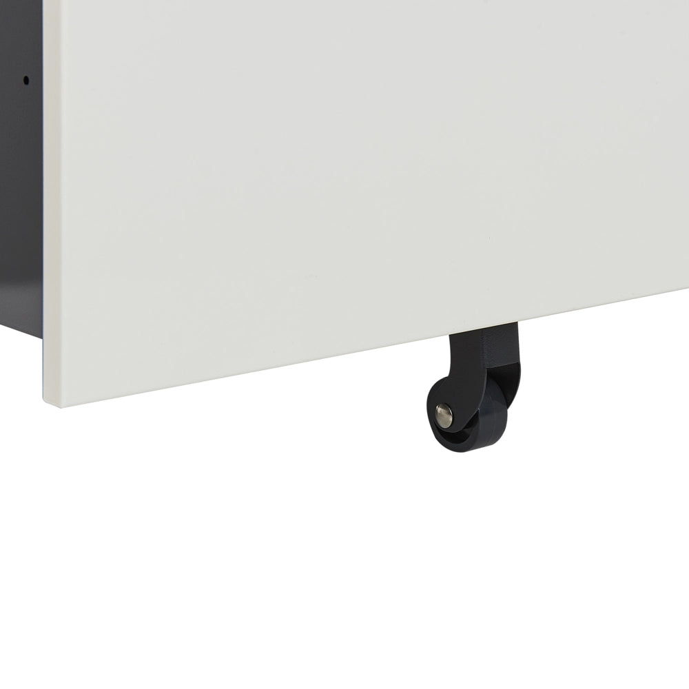 Mobiletto Ufficio Acciaio Nero con Ruote 3 Cassetti Chiusura a Chiave Design Industriale