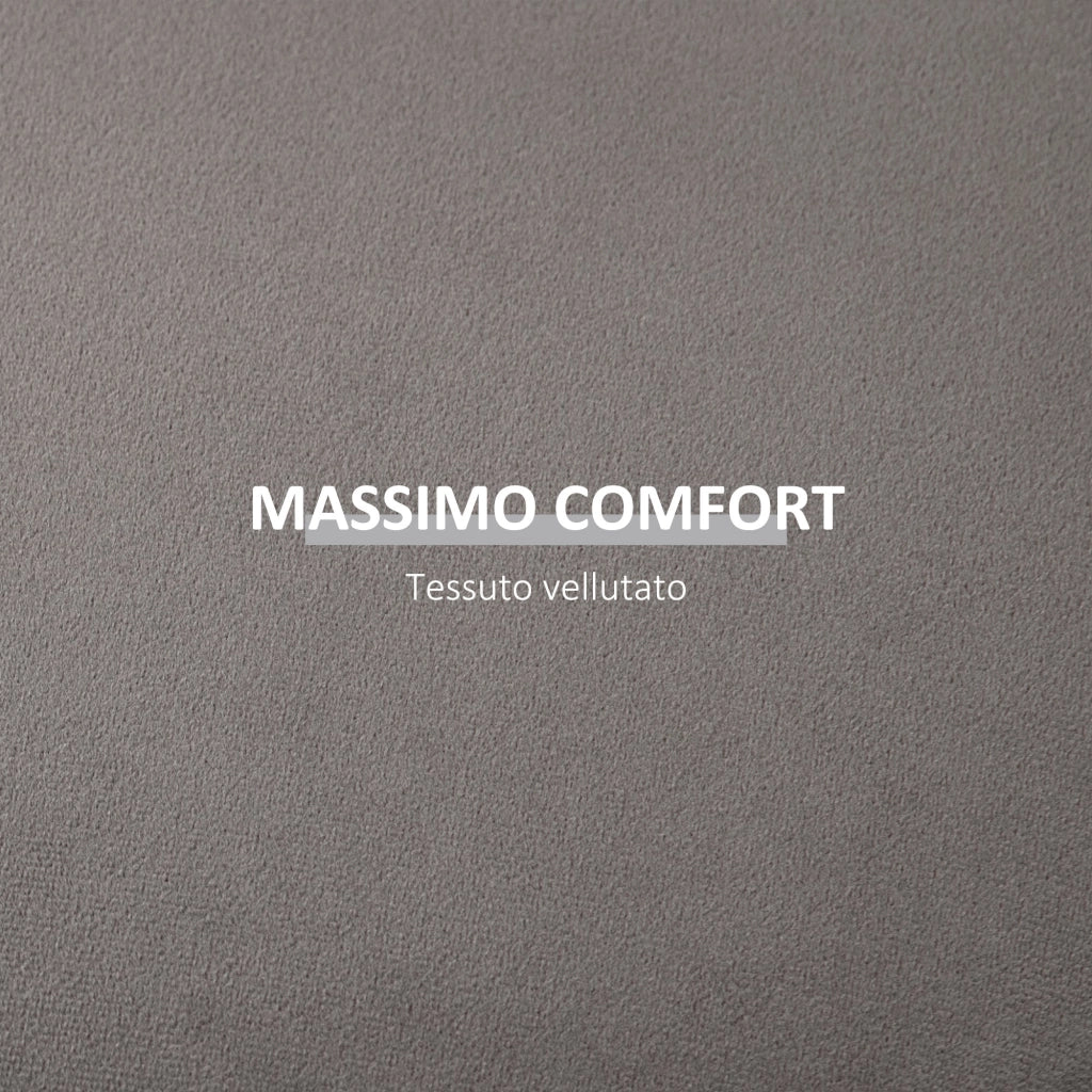 Pouf Contenitore 2 in 1 Convertibile in Tavolino da Caffè Ø44x47,5 cm in Velluto  Grigio