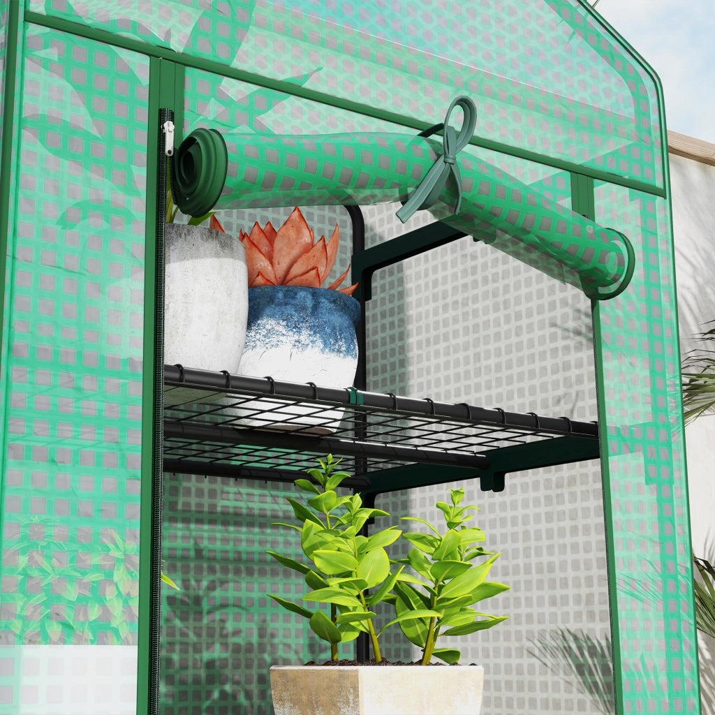 SERRA con 5 Livelli 69x49x193 cm in Plastica Verde