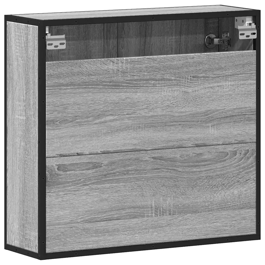 vidaXL Mobile Specchio da Bagno Grigio Sonoma 65x20x60 cm Multistrato