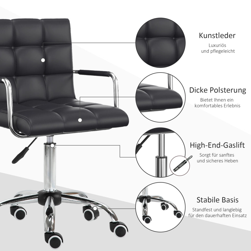 Sedia da ufficio retr¨° ¨C Minimal ¨C nero, altezza regolabile, 52.5x54x99 cm