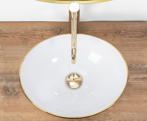 Lavabo Da Appoggio Rea Sofia Gold / White