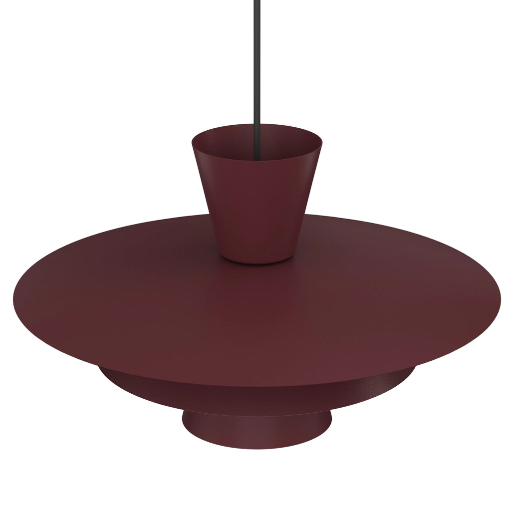 Lampada sospesa Plato 1 luce bordeaux acciaio E27 Luminex