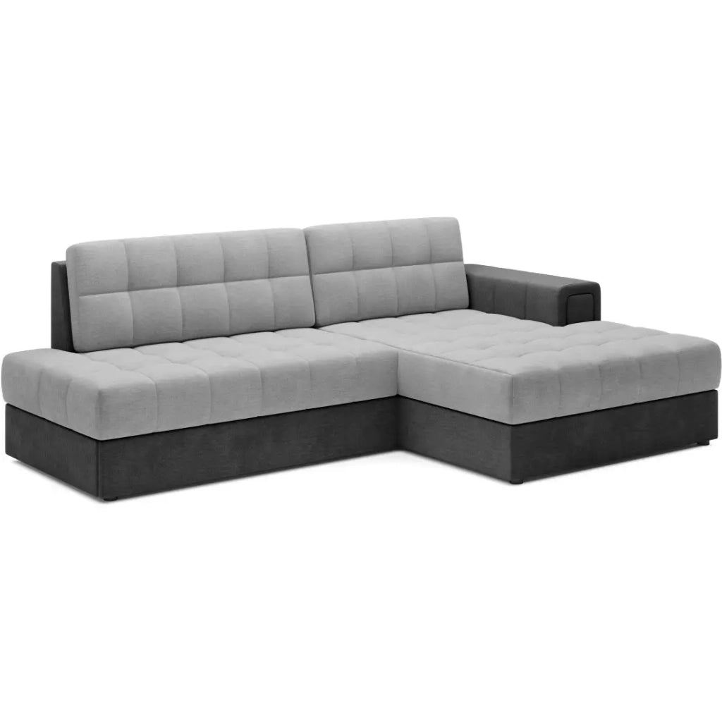 Divano angolare convertibile CUBITO grigio e nero 240 cm con contenitore e letto