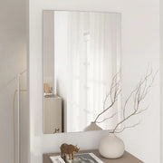 Pinerolo, Specchio kit Fissaggio a Muro Incluso, 51x76.5h cm Bianco