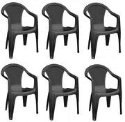 SET 6 SEDIE DA GIARDINO KORA IN POLIPROPILENE COLORE MOKA 55 X 54 X 82 CM