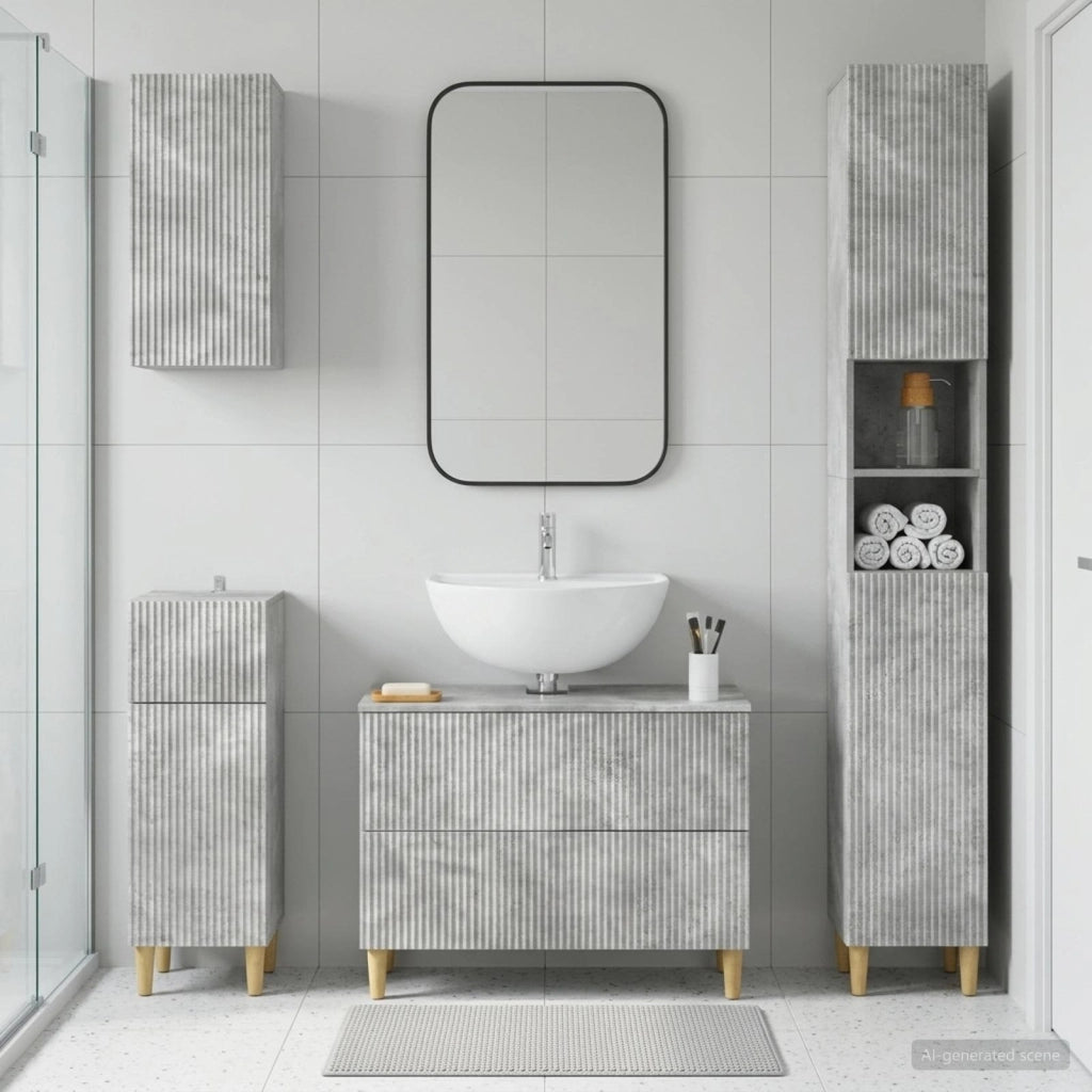 Set di Mobili da Bagno da 4 Pezzi ARNHEM Grigio Cemento 3417930