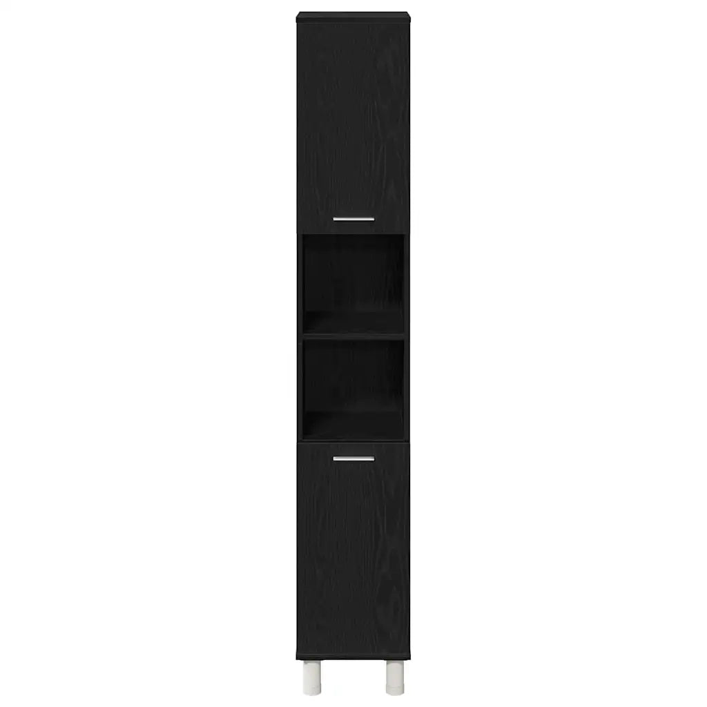 Mobile da Bagno Rovere Nero 30 x 30 x 179 cm Legno multistrato 862513