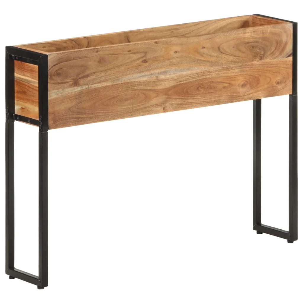 Aiuola rialzata/fioriera per piante fiori patio giardino 90 x 20 x 68 cm legno massello di acacia marrone 02_0037964