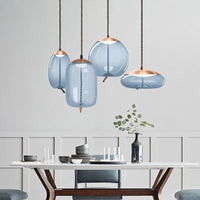 Lampada Led Da Soffitto Pensile Di Vetro Blu App443-cp