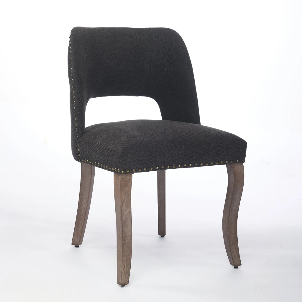 Sedie da Pranzo in Legno Set 2 Pezzi ¨C MINIMAL ¨C Tessuto Nero, Moderna