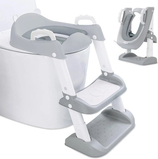 Adattatore per bambini per vasche da bagno V-U-O con scala - vasca da bagno per bambini portatile con cuscino antiscivolo PU