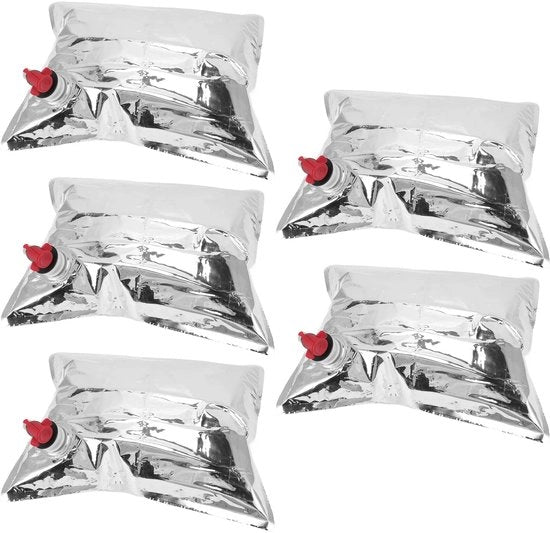 Contenitore di emergenza da 5 litri - Opvouabile - Sacchetto di acqua con rubinetto - Adatto per il camping - 5 litri - Sacchetto di acqua