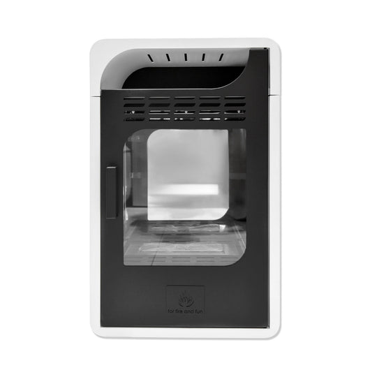 Stufa a Bioetanolo Fiammetta JR Ventilara Bruciatore da 1,5 L Struttura in Acciaio Bianco