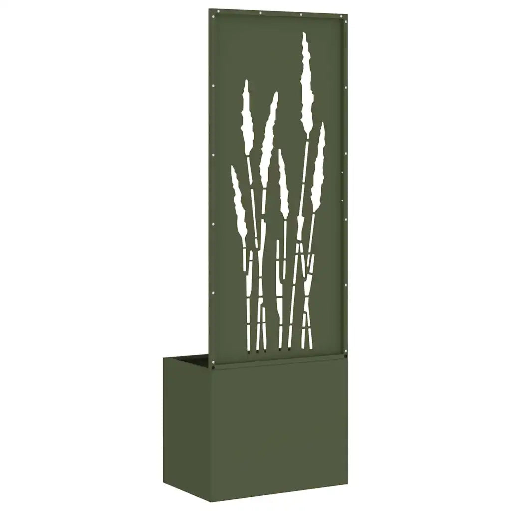 vidaXL Vaso da Giardino con Pannello Decorativo Oliver verde