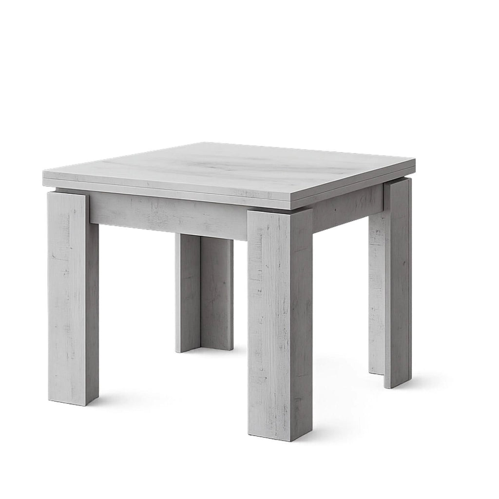 Tavolo Allungabile Per Cucina E Sala Da Pranzo Con Design Moderno Gambe Spesse E Meccanismo Centrale Da 4 A 8 Persone 90 X 90 / 180 X 90 Cm Grigio Cemento