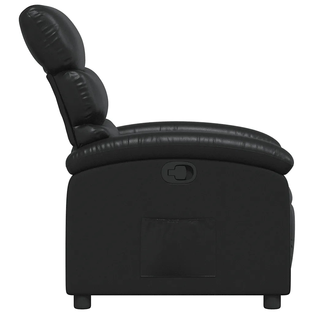 Divano Sedia-Poltrona Reclinabile Nera in Similpelle 612438