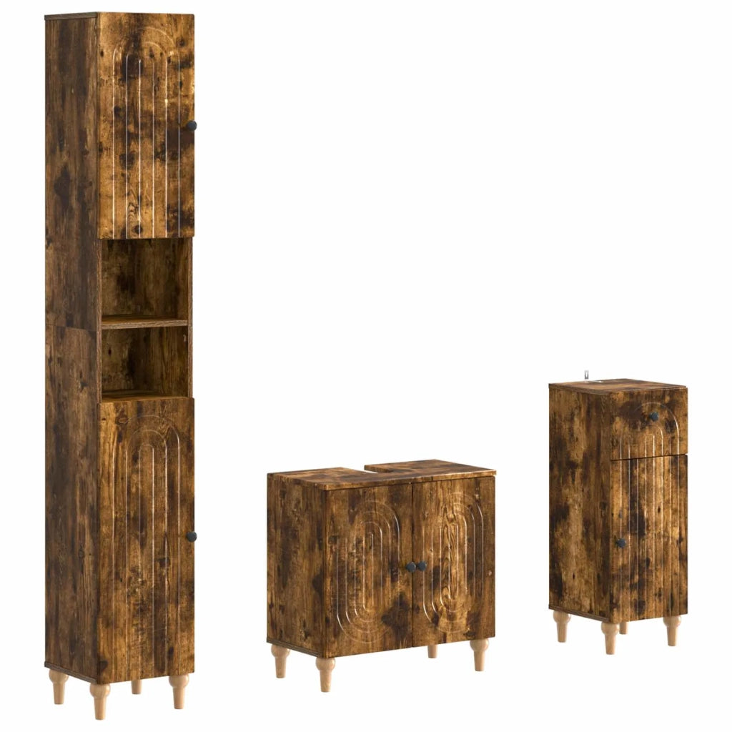 Set di armadietti da bagno in 3 pezzi ALKMAAR 3417833