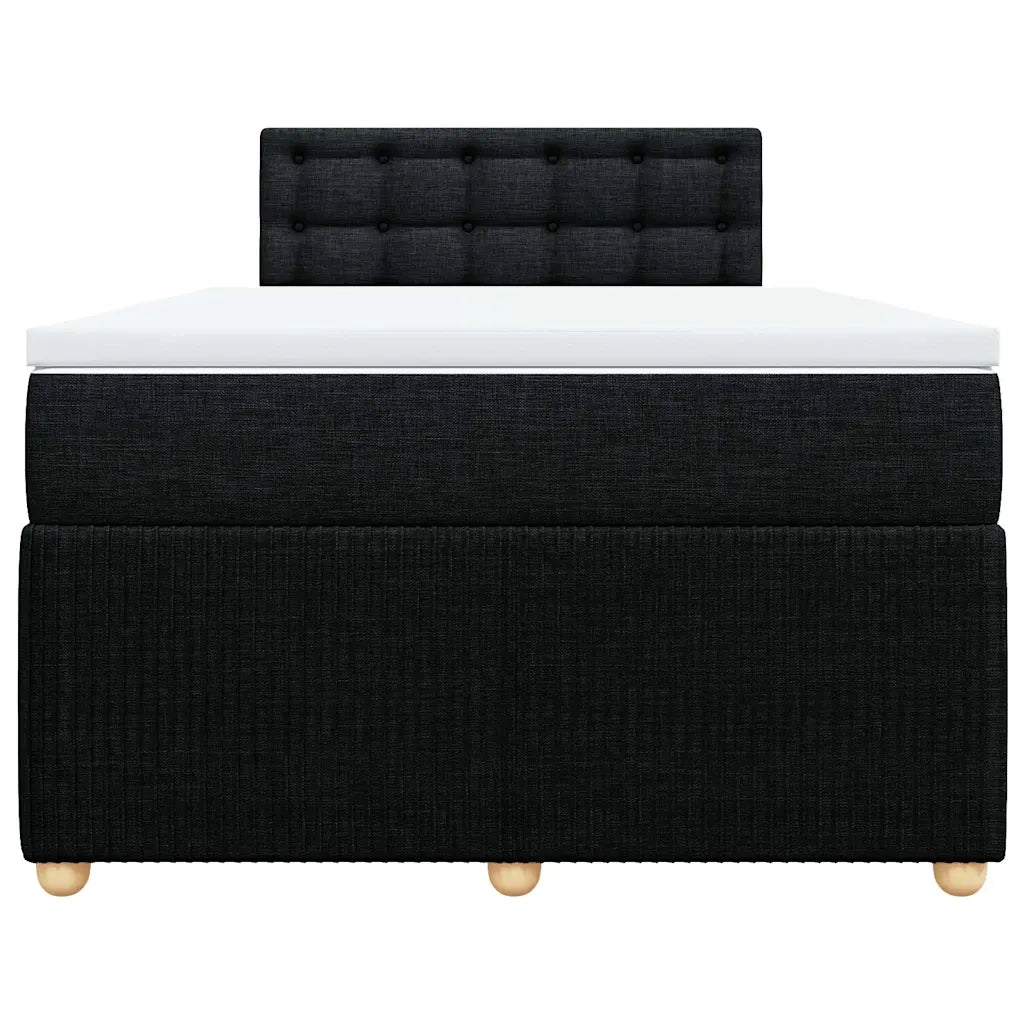 Giroletto a Molle con Materasso Nero 120x200 cm in Tessuto