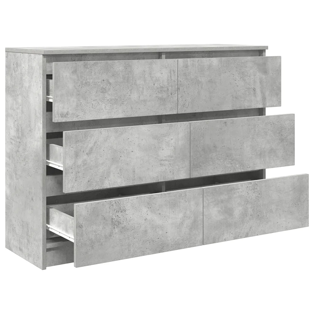 Credenza-Buffet-Armadio da cucina Grigio Cemento 100x35x76 cm in Legno Multistrato