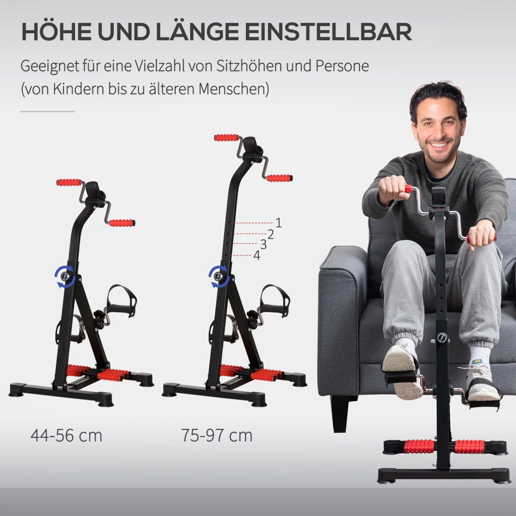 Pedaliera per Anziani Regolabile in Altezza e Lunghezza ¨C zephmum ¨C Mini Home Trainer con Display LCD e Cinghia di Fissaggio