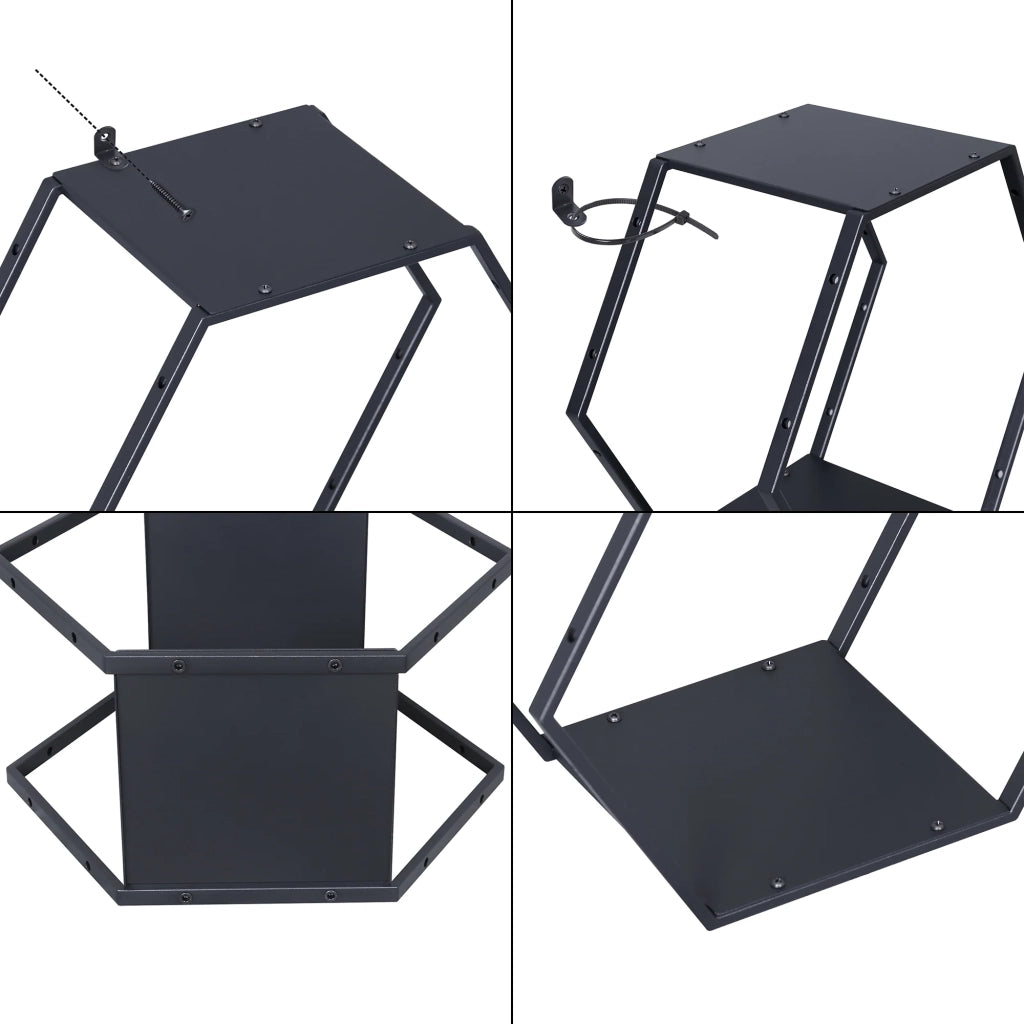 Set di 2 mensole da parete moderno mobile contenitore acciaio 32 x 37 x 19 cm nero 03_0009758