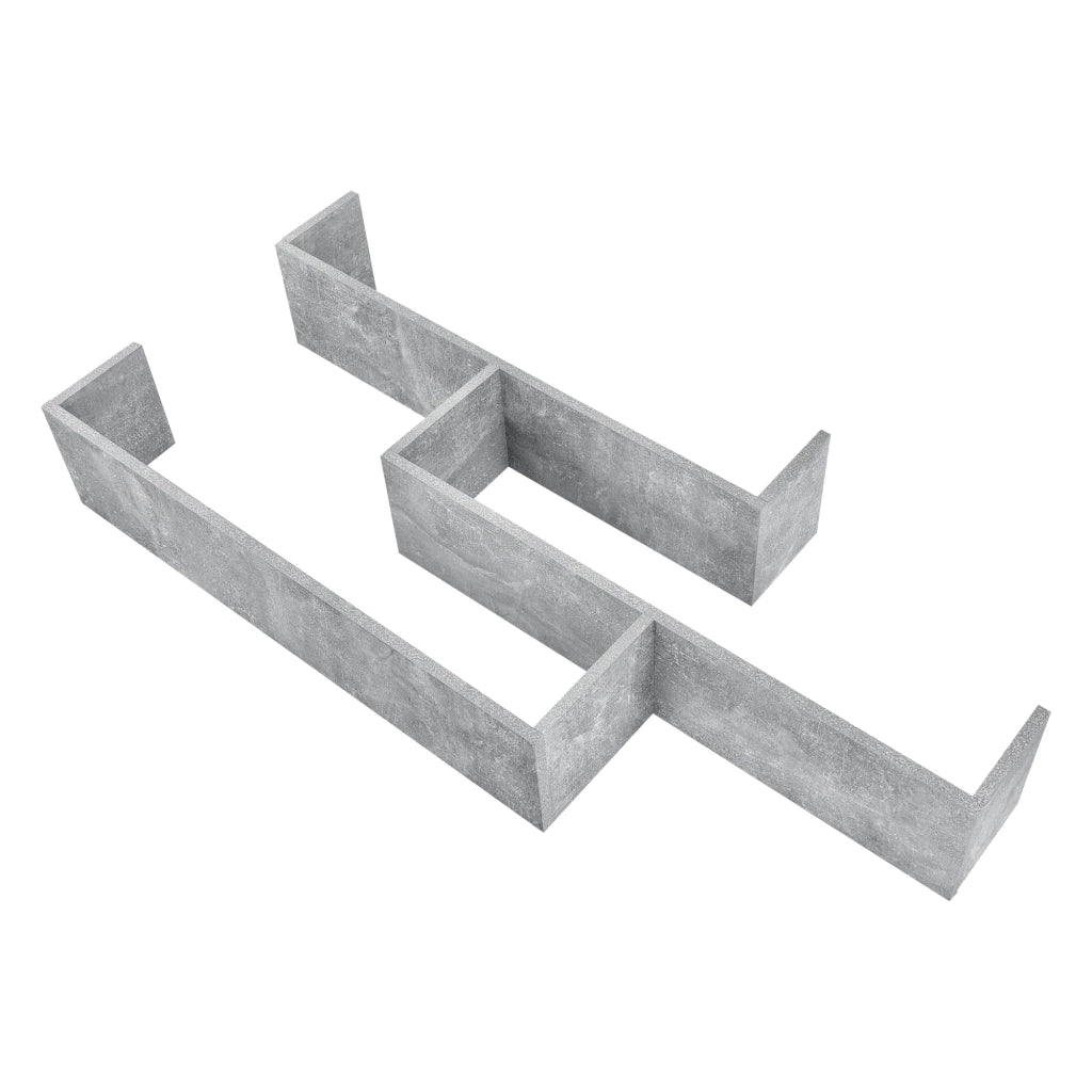 Mensola da parete pensile di design con 3 ripiani 119 cm effetto cemento grigio 03_0005203