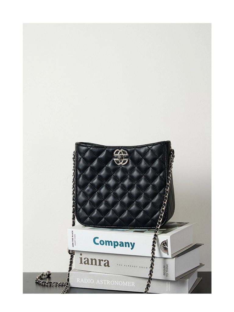 Borsa a tracolla da donna in vera pelle, modello hobo, borsa tote nera.