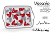 1 Pezzo Vassoio da Cucina Portata in Melamina con Manici Loveme 35 x 25 cm