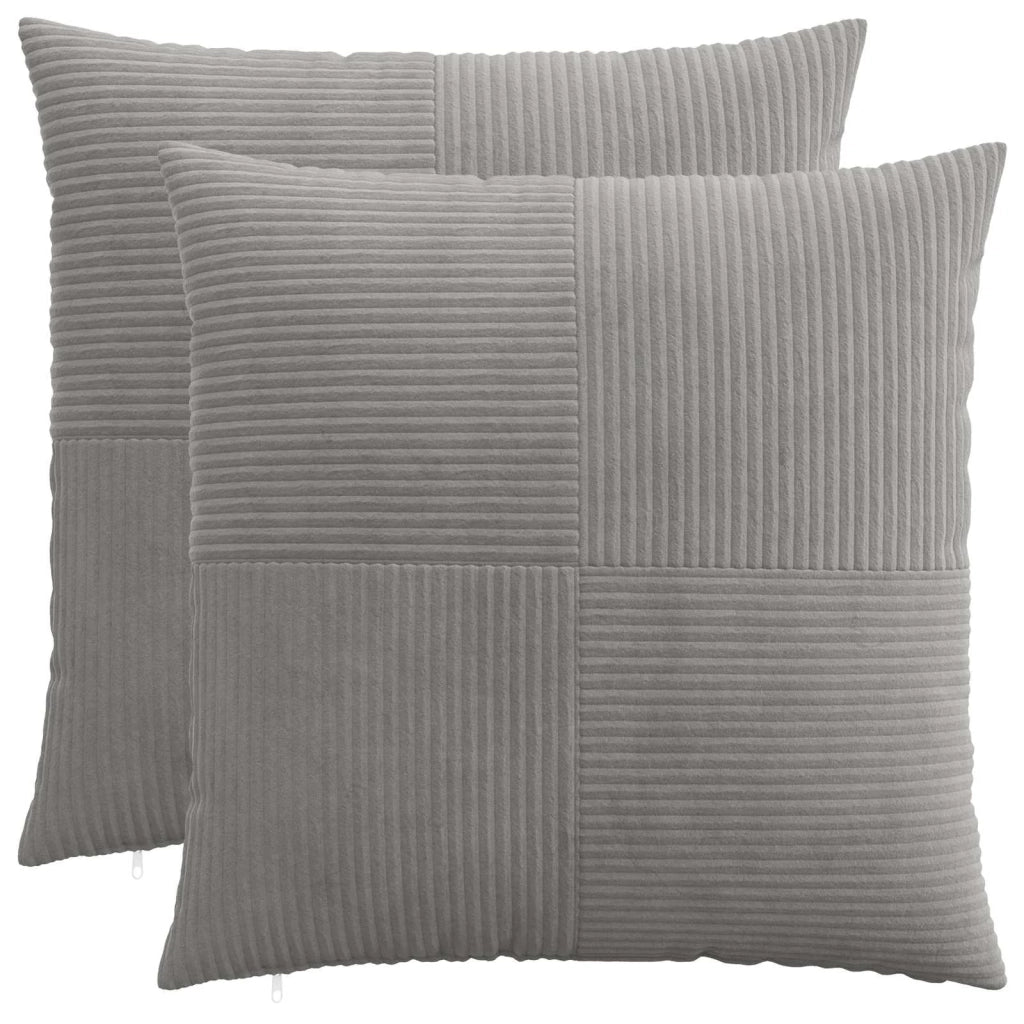 Federa 2 pcs ALMELO Grigio Chiaro 60 x 60 cm corduroy 915397