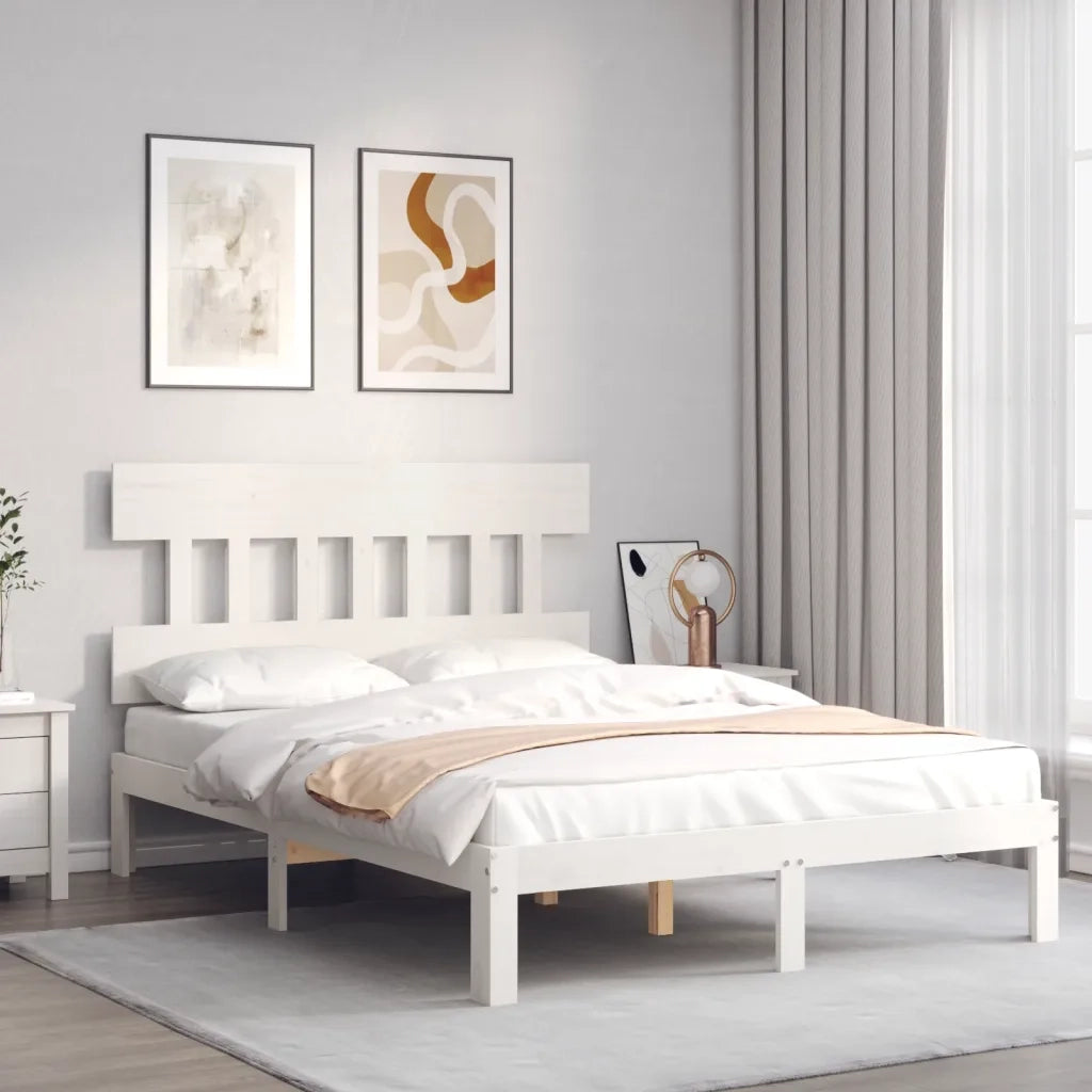 Giroletto senza Materasso Bianco 140x200 cm Legno Massello Pino
